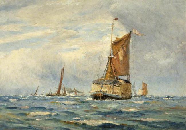 William Lionel Wyllie A Breezy Day on the Medway, Kent Norge oil painting art